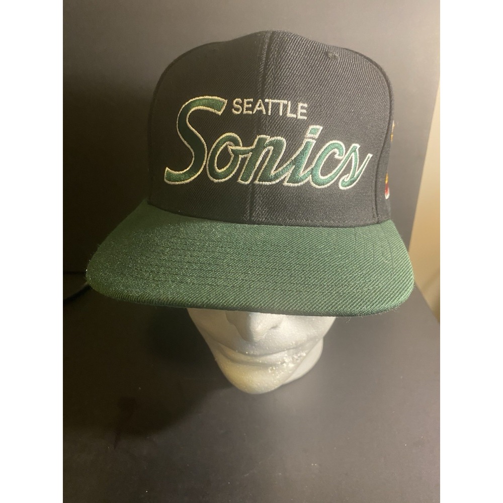 Mitchell & Ness Seattle Sonics Snapback Hat Navy Green NBA